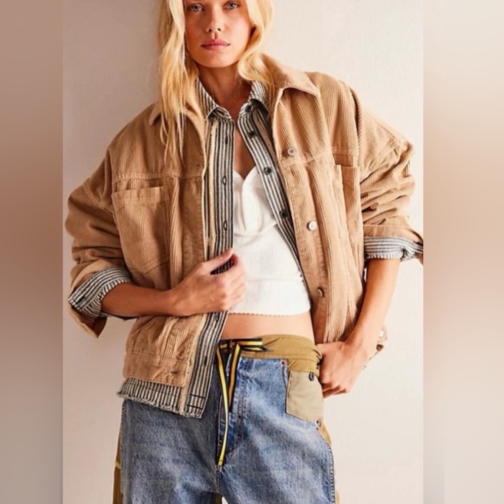 We the Free/
Free People Opal Utility Trucker Corduroy Jacket NWOT